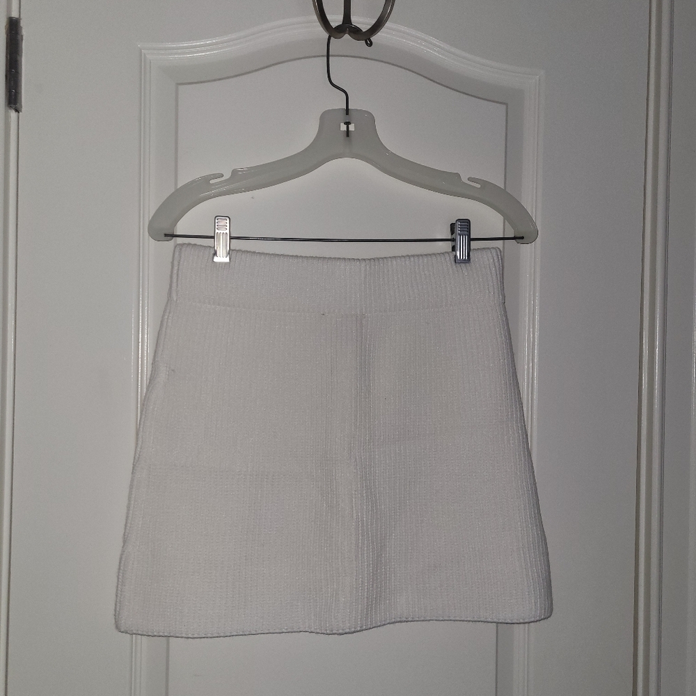 Triple Threads Synthetic Blend White Sweater Style Mini Skirt